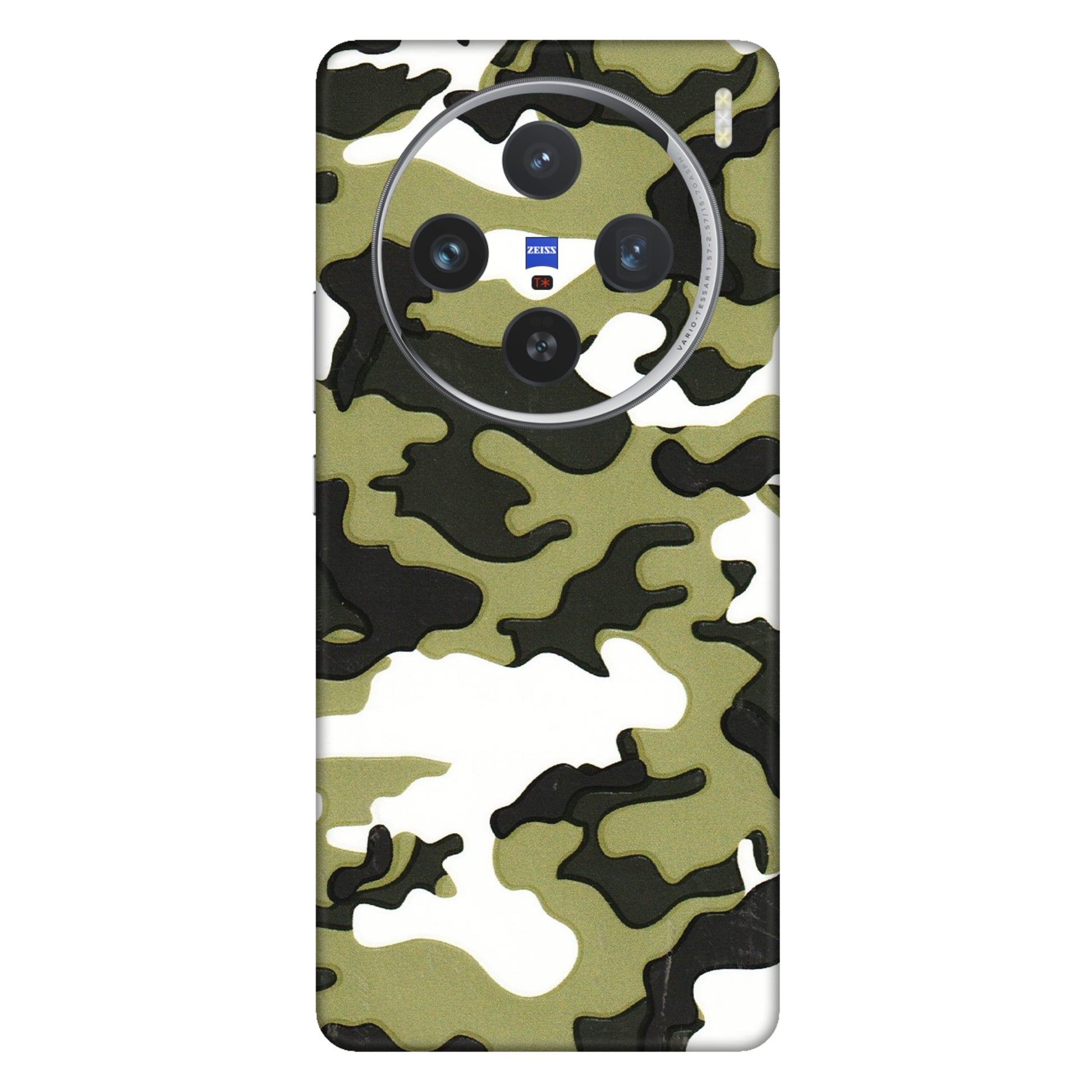 VIVO Z/V/X/T/U/S Series Phone Skins (All Models) - Camouflages White And Green - 3D Embossed Finish (L-243) Vivo X100 (5G)