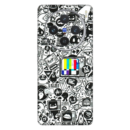 VIVO Z/V/X/T/U/S Series Phone Skins (All Models) - Doodles Positive Art - 3D Embossed Finish (L-263) Vivo X100 (5G)