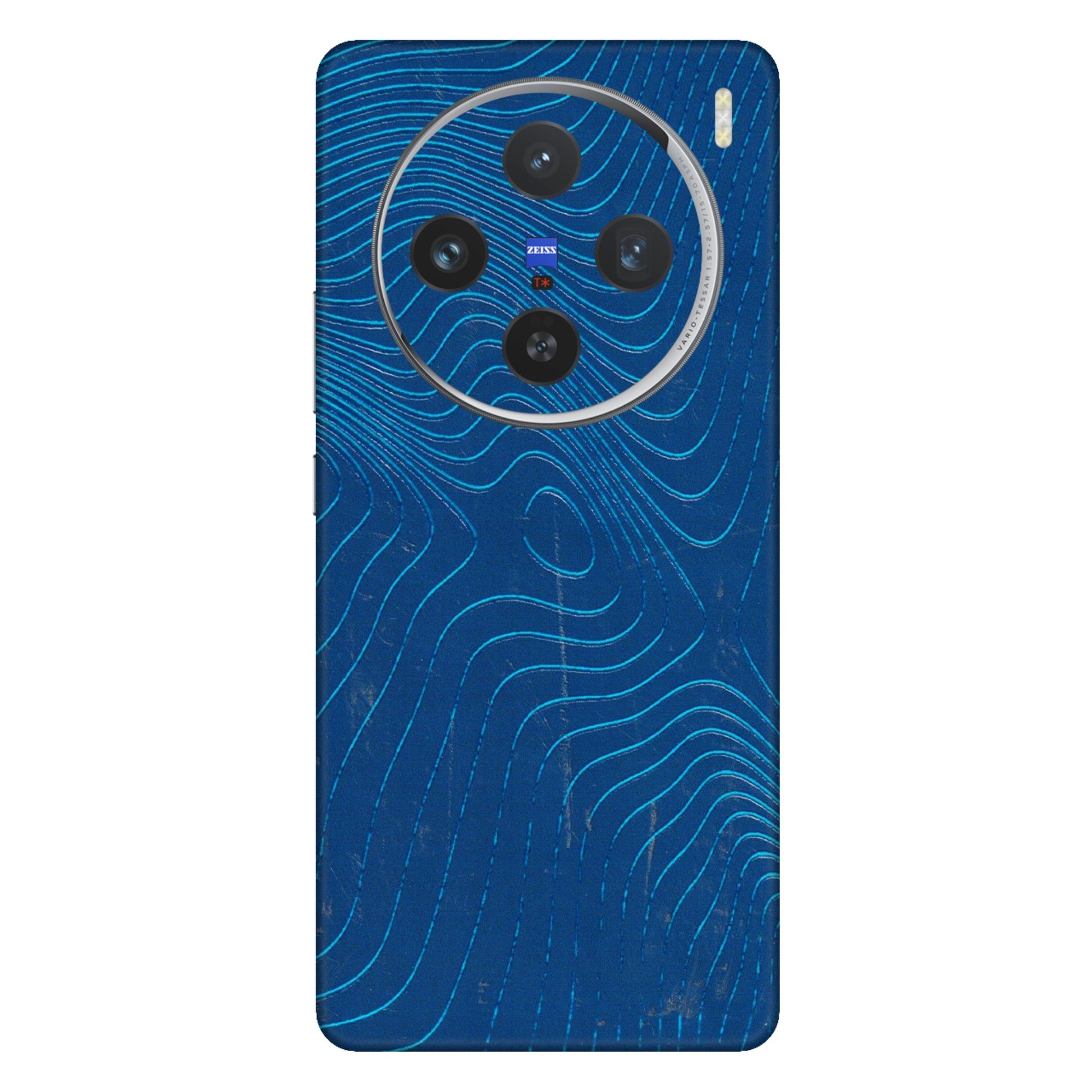 VIVO Z/V/X/T/U/S Series Phone Skins (All Models) - Abstract Blue Line Map - 3D Embossed Finish (L-272) Vivo X100 (5G)