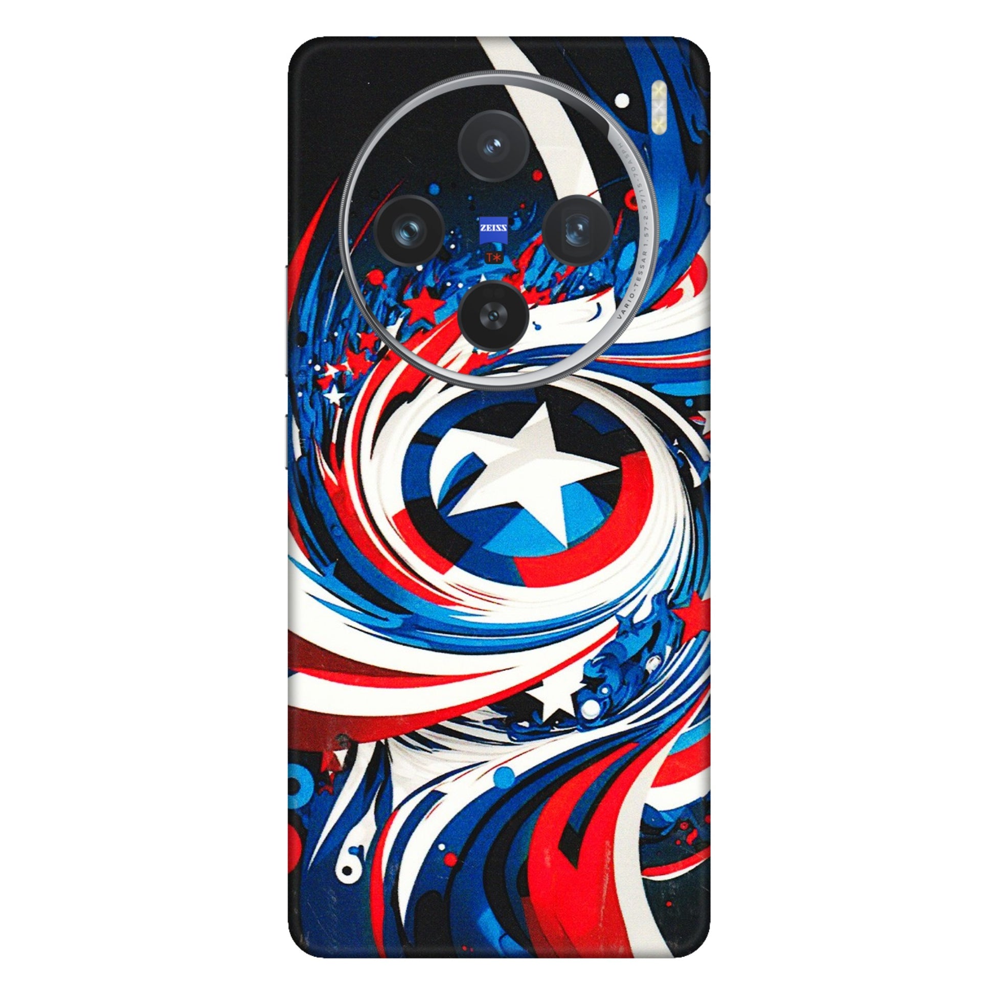 VIVO Z/V/X/T/U/S Series Phone Skins (All Models) - Captain America Logo - 3D Embossed Finish (L-307) Vivo X100 (5G)