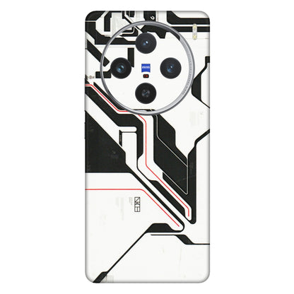 VIVO Z/V/X/T/U/S Series Phone Skins (All Models) - White Techy Logo - 3D Embossed Finish (L-312) Vivo X100 (5G)