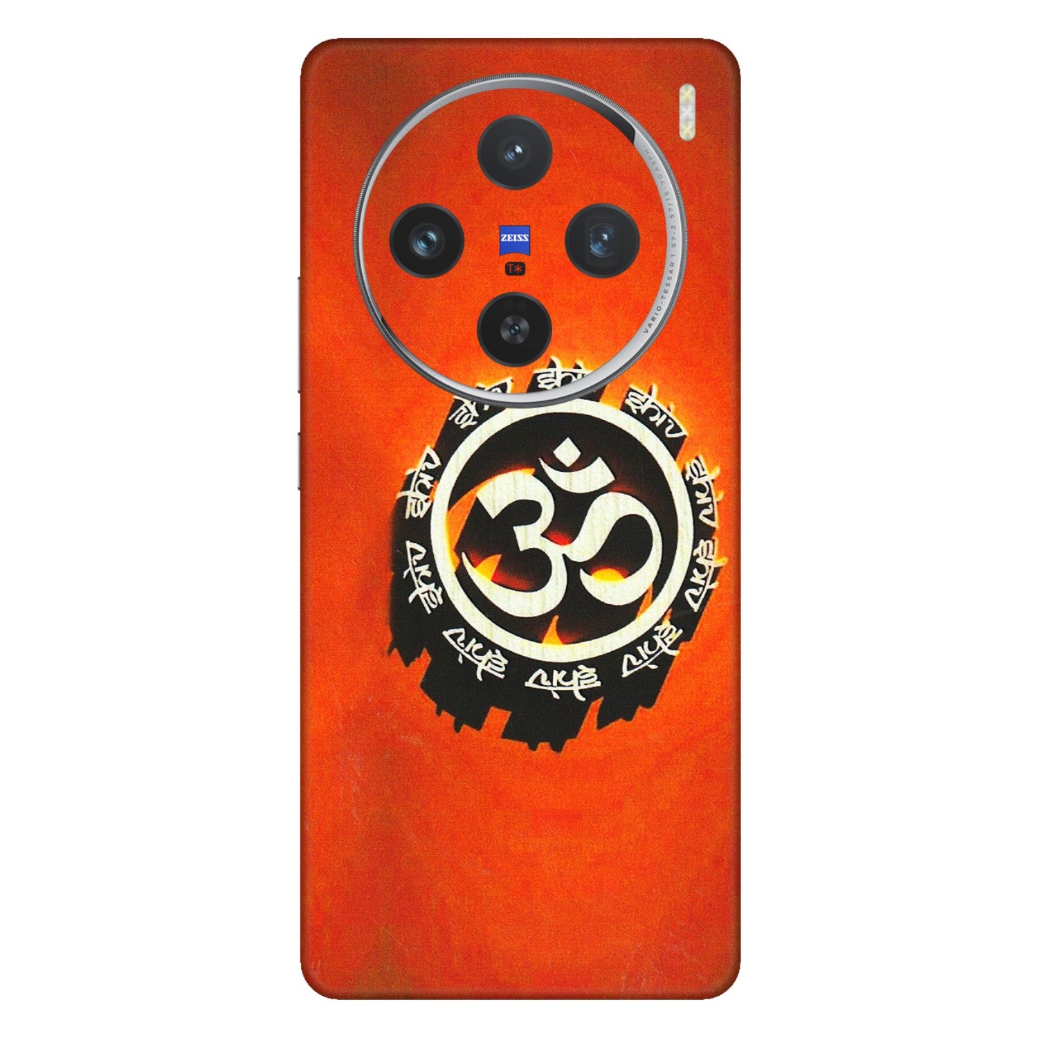 VIVO Z/V/X/T/U/S Series Phone Skins (All Models) - Aum Shiv Orange - 3D Embossed Finish (L-32) Vivo X100 (5G)