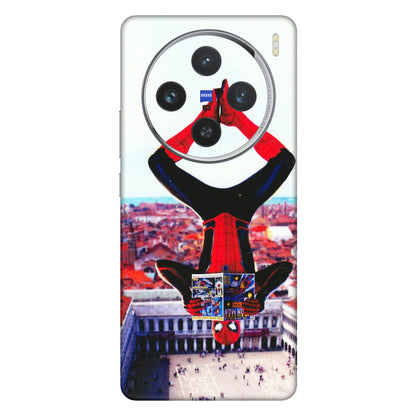 VIVO Z/V/X/T/U/S Series Phone Skins (All Models) - Spiderman Hanging - 3D Embossed Finish (L-53) Vivo X100 (5G)
