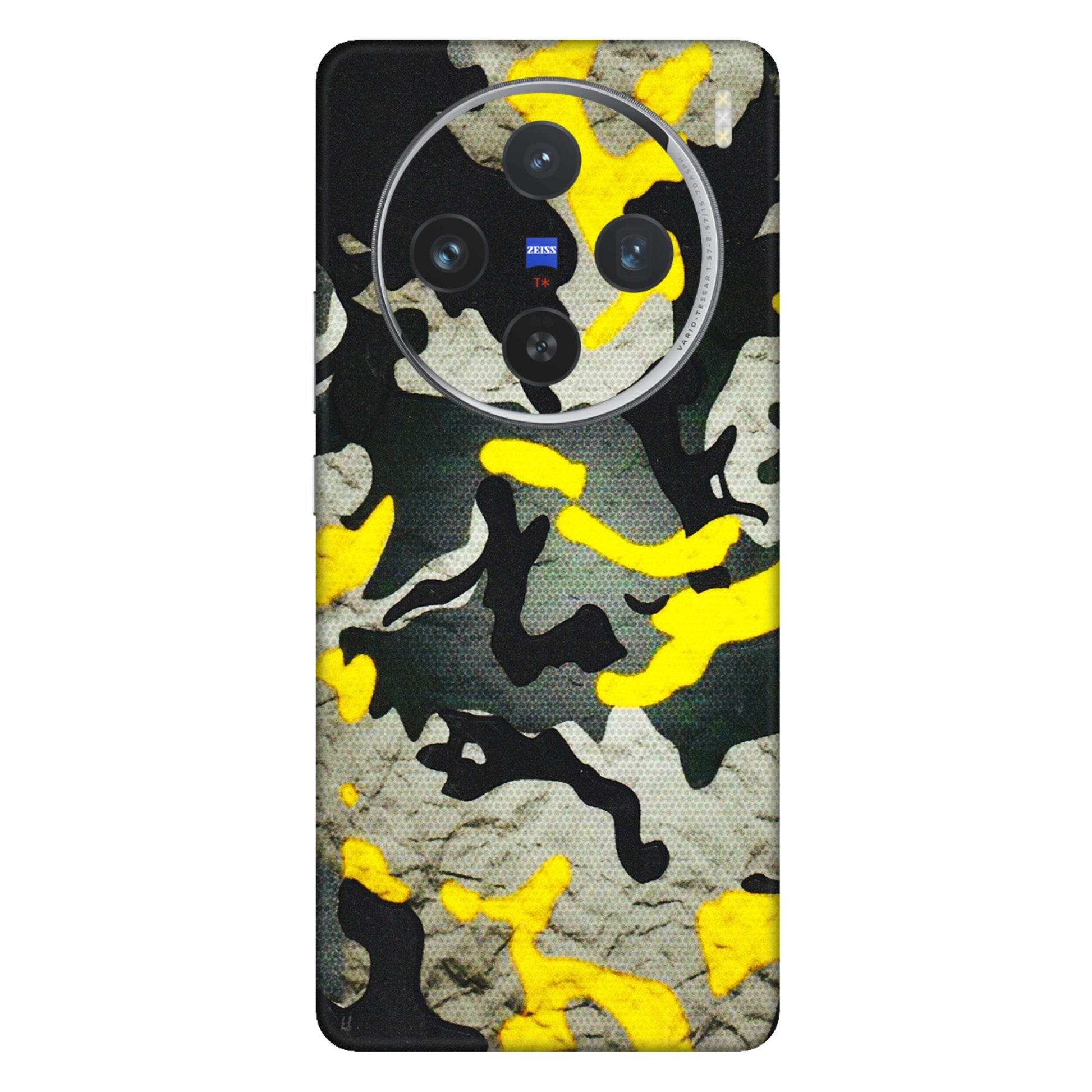 VIVO Z/V/X/T/U/S Series Phone Skins (All Models) - Yellow Camouflage - 3D Embossed Finish (L-61) Vivo X100 (5G)
