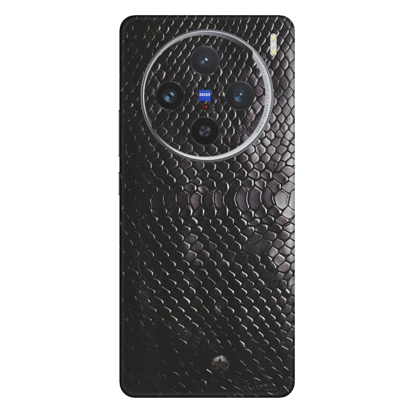 VIVO Z/V/X/T/U/S Series Phone Skins (All Models) - Black Snack Leather - Matte Finish (M-147) Vivo X100 (5G)