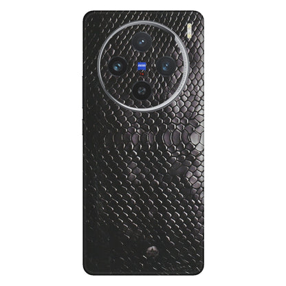 VIVO Z/V/X/T/U/S Series Phone Skins (All Models) - Black Snack Leather - Matte Finish (M-147) Vivo X100 (5G)