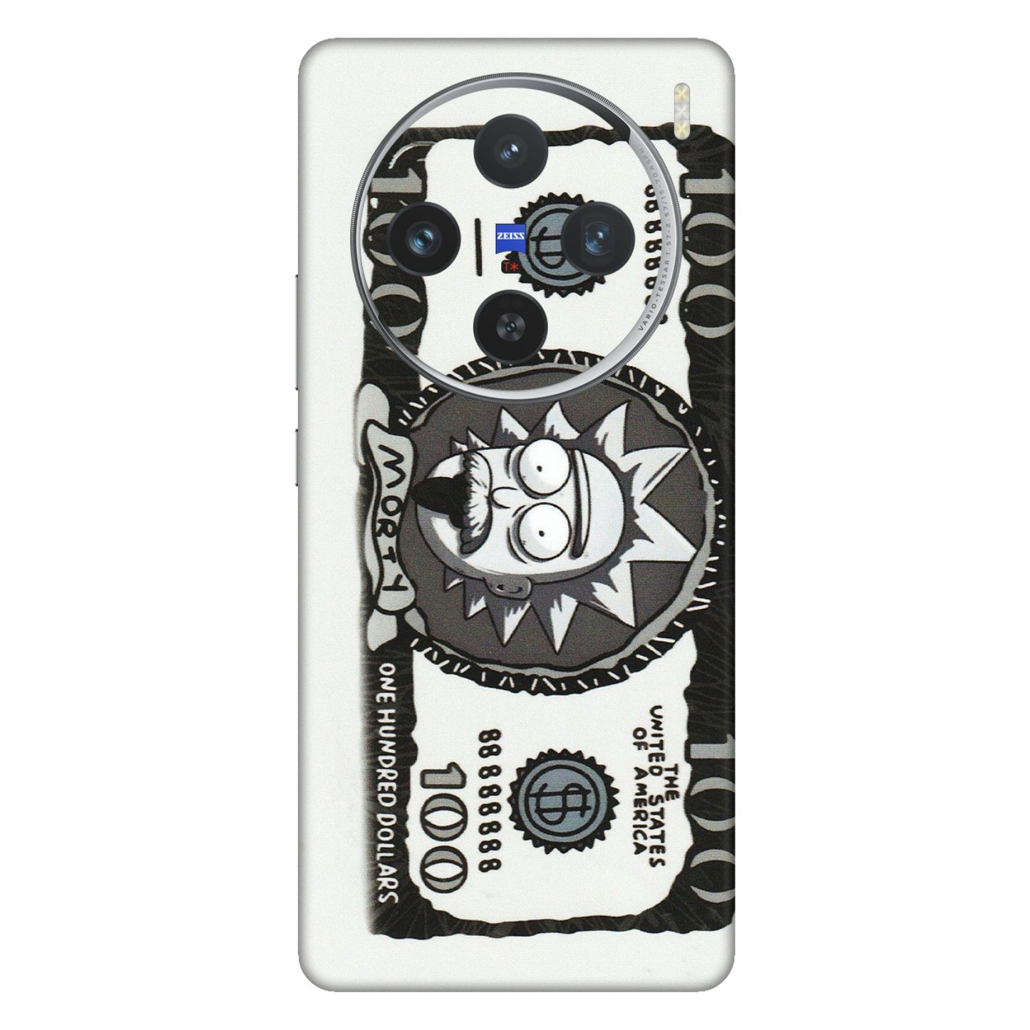 VIVO Z/V/X/T/U/S Series Phone Skins (All Models) - Rick And Morty Hundred Dollar Anime - Matte Finish (M-161) Vivo X100 (5G)