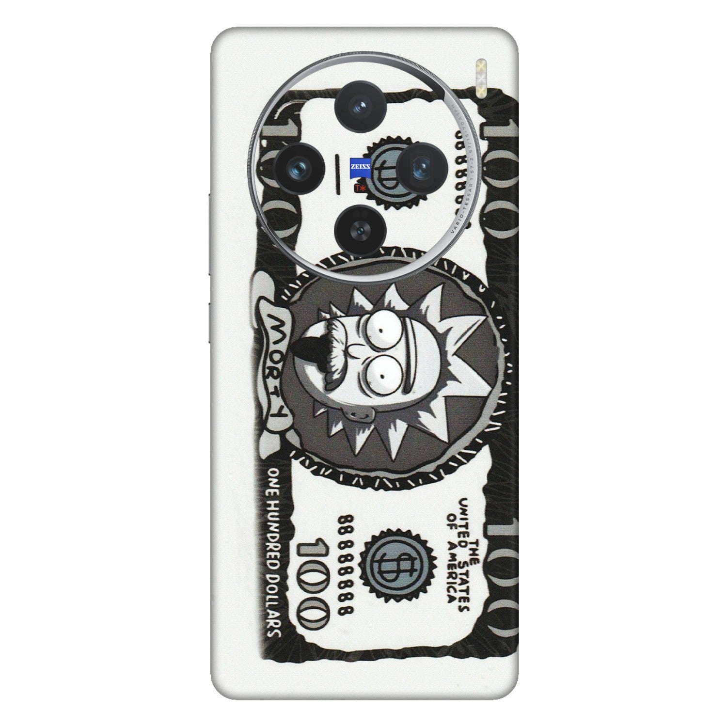 VIVO Z/V/X/T/U/S Series Phone Skins (All Models) - Rick And Morty Hundred Dollar Anime - Matte Finish (M-161) Vivo X100 (5G)