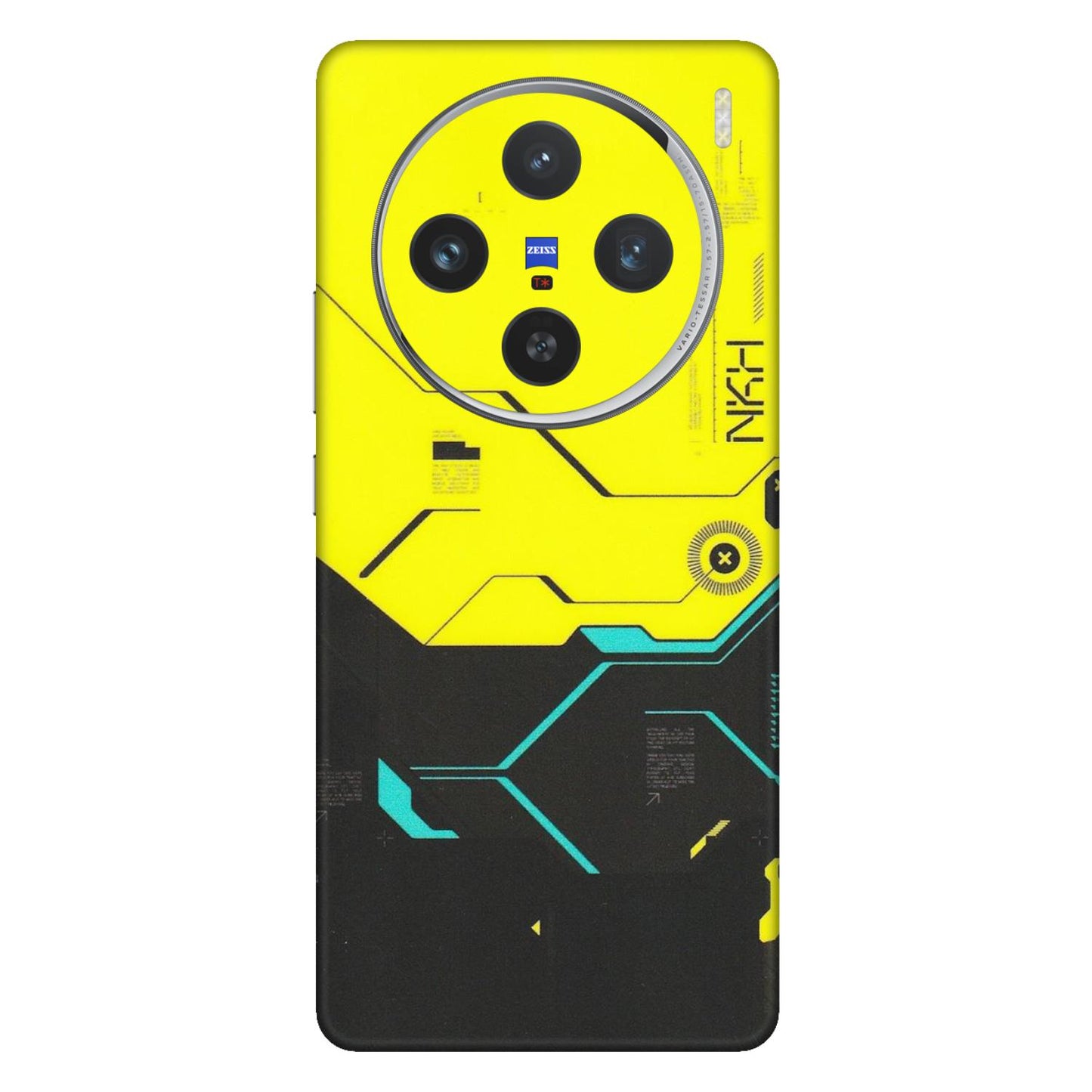 VIVO Z/V/X/T/U/S Series Phone Skins (All Models) - Black Yellow Technica - Matte Finish (M-53) Vivo X100 (5G)