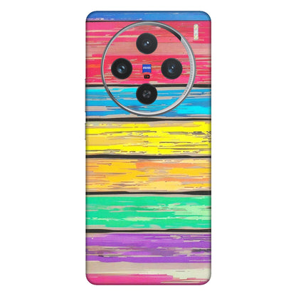 VIVO Z/V/X/T/U/S Series Phone Skins (All Models) - Multi Colour Wooden Wall - Matte Finish (M-96) Vivo X100 (5G)