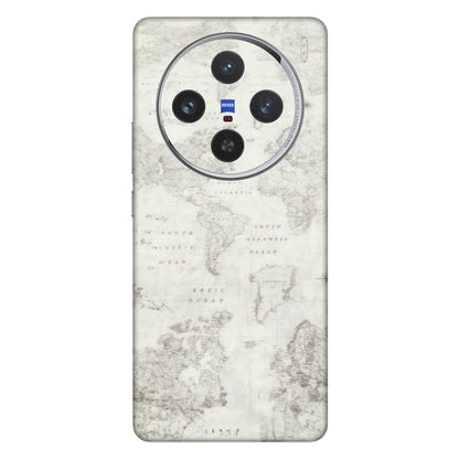 VIVO Z/V/X/T/U/S Series Phone Skins (All Models) - World Travel Map - Transparent Finish (T-04) Vivo X100 (5G)