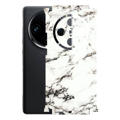 VIVO Z/V/X/T/U/S Series Phone Skins (All Models) - Black and White Marble Texture - 3D Embossed Finish (L-124) Vivo X100 Pro