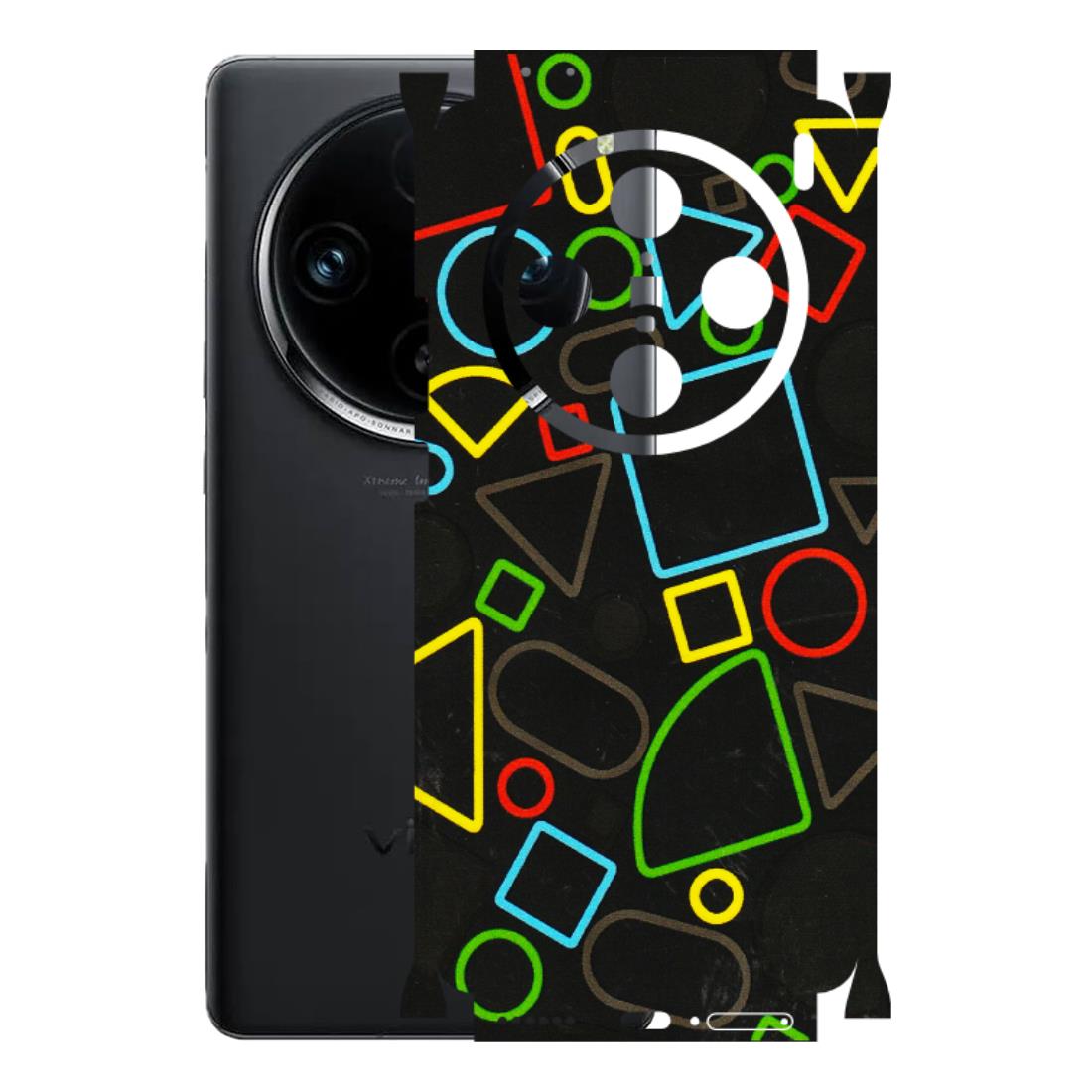 VIVO Z/V/X/T/U/S Series Phone Skins (All Models) - Black Shapes - 3D Embossed Finish (L-131) Vivo X100 Pro