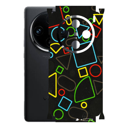 VIVO Z/V/X/T/U/S Series Phone Skins (All Models) - Black Shapes - 3D Embossed Finish (L-131) Vivo X100 Pro