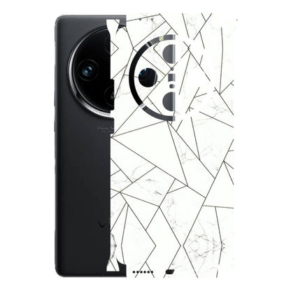 VIVO Z/V/X/T/U/S Series Phone Skins (All Models) - Luxury White Marble Effect - 3D Embossed Finish (L-168) Vivo X100 Pro