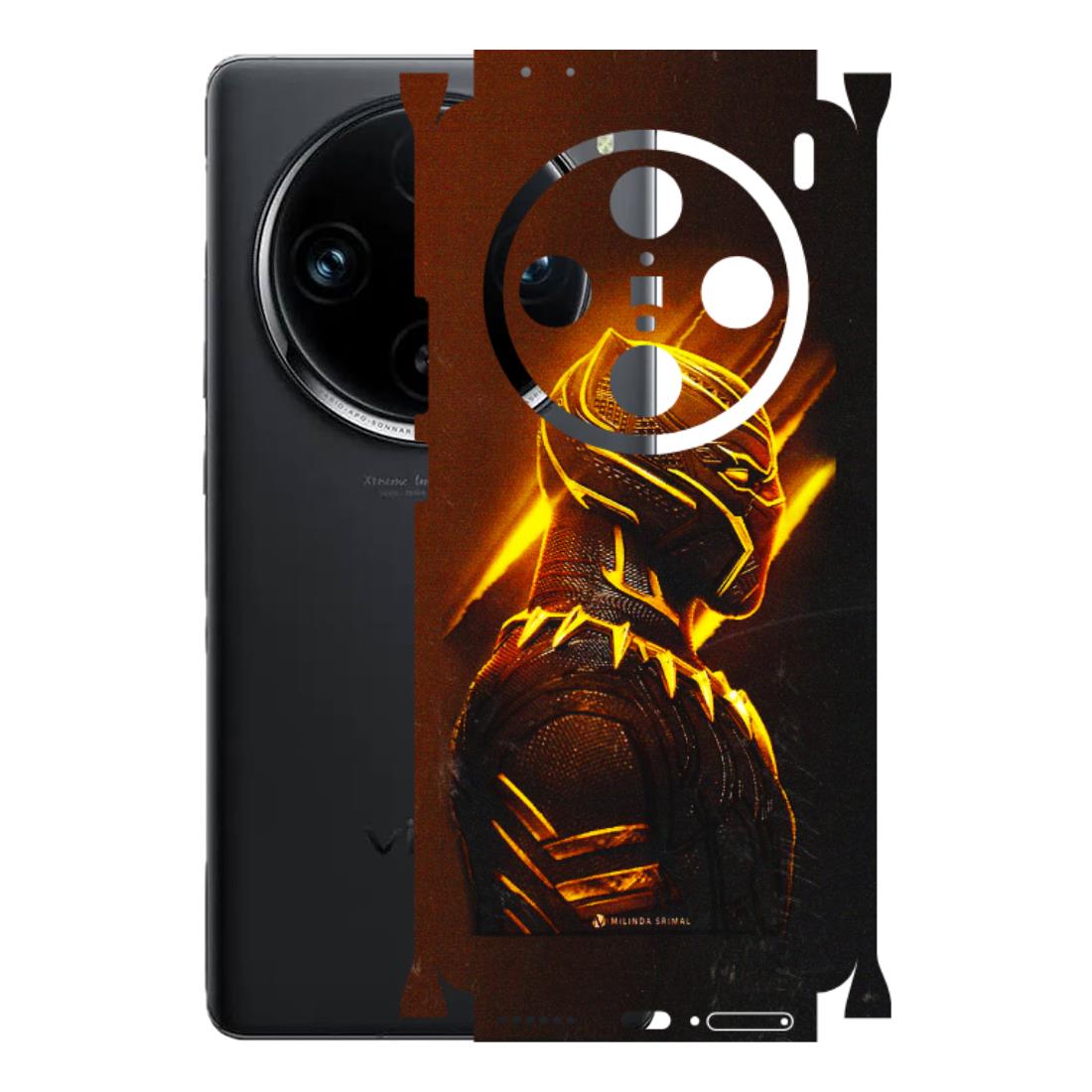 VIVO Z/V/X/T/U/S Series Phone Skins (All Models) - Gold Black Panther - 3D Embossed Finish (L-181) Vivo X100 Pro