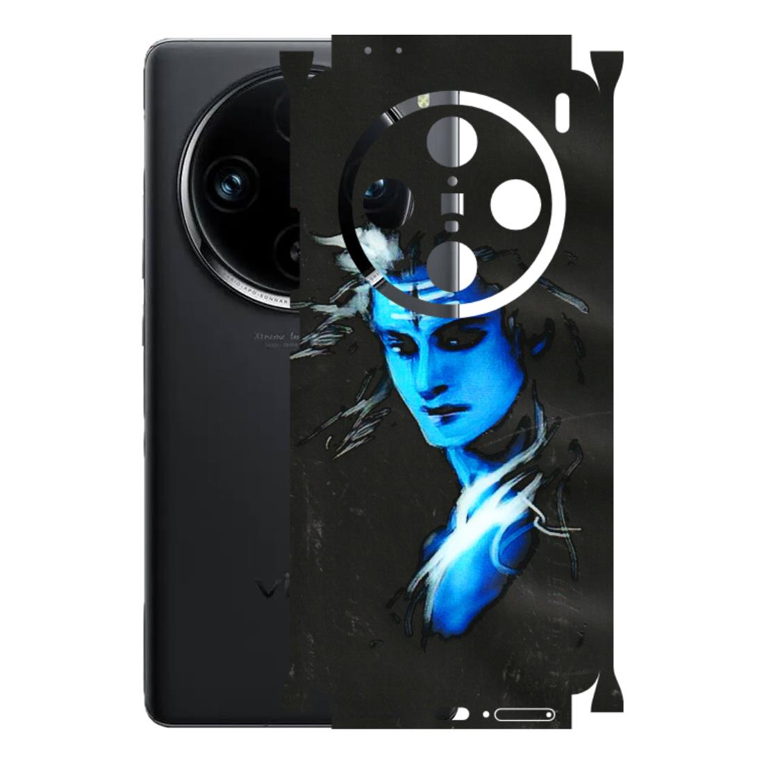 VIVO Z/V/X/T/U/S Series Phone Skins (All Models) - Har Har Mahadev Blue/Black - 3D Embossed Finish (L-185) Vivo X100 Pro