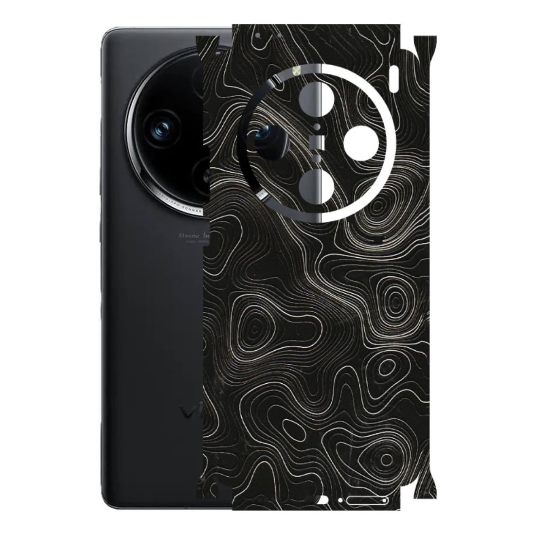 VIVO Z/V/X/T/U/S Series Phone Skins (All Models) - Black Swirl - 3D Embossed Finish (L-196) Vivo X100 Pro