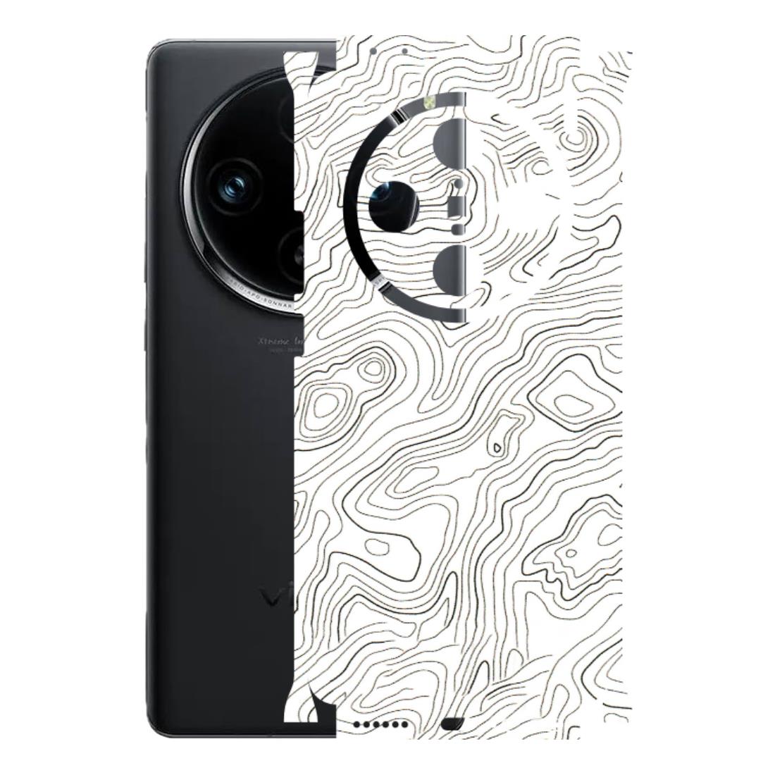 VIVO Z/V/X/T/U/S Series Phone Skins (All Models) - White Black Swirls - 3D Embossed Finish (L-219) Vivo X100 Pro