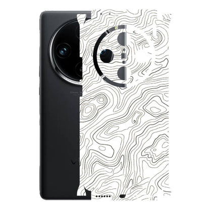 VIVO Z/V/X/T/U/S Series Phone Skins (All Models) - White Black Swirls - 3D Embossed Finish (L-219) Vivo X100 Pro