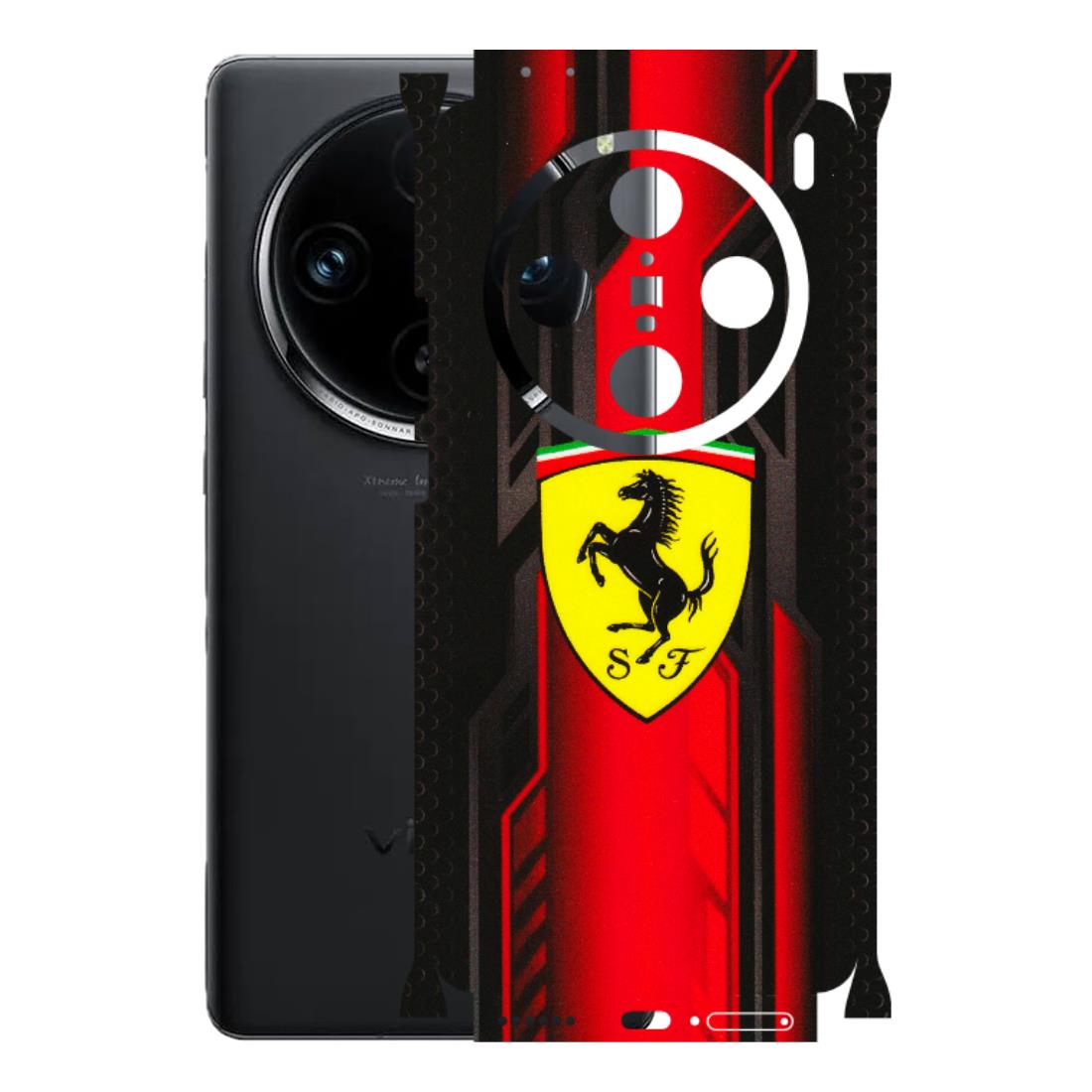 VIVO Z/V/X/T/U/S Series Phone Skins (All Models) - Black Ferrari Logo - 3D Embossed Finish (L-253) Vivo X100 Pro