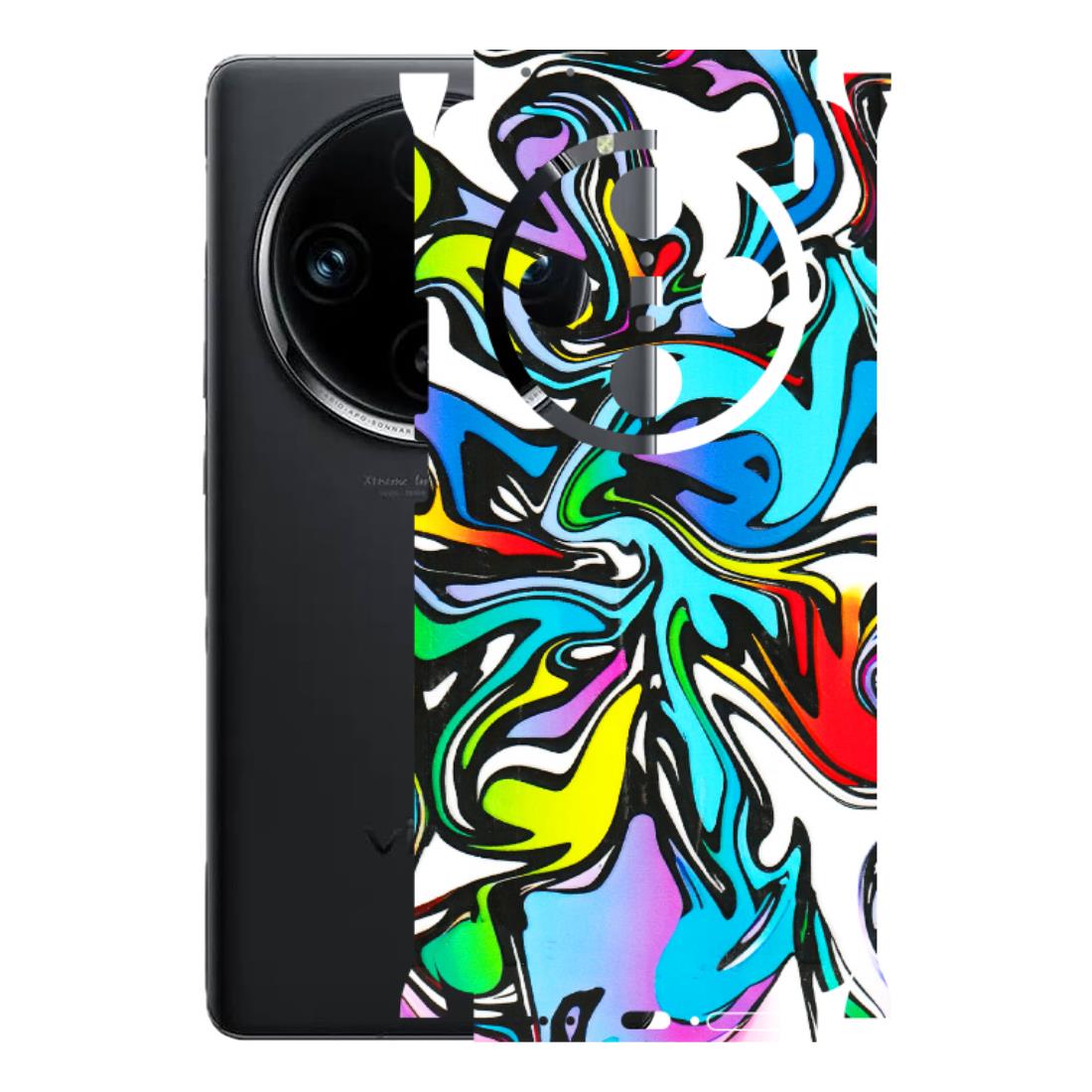 VIVO Z/V/X/T/U/S Series Phone Skins (All Models) - Abstract Colour Paints - 3D Embossed Finish (L-271) Vivo X100 Pro