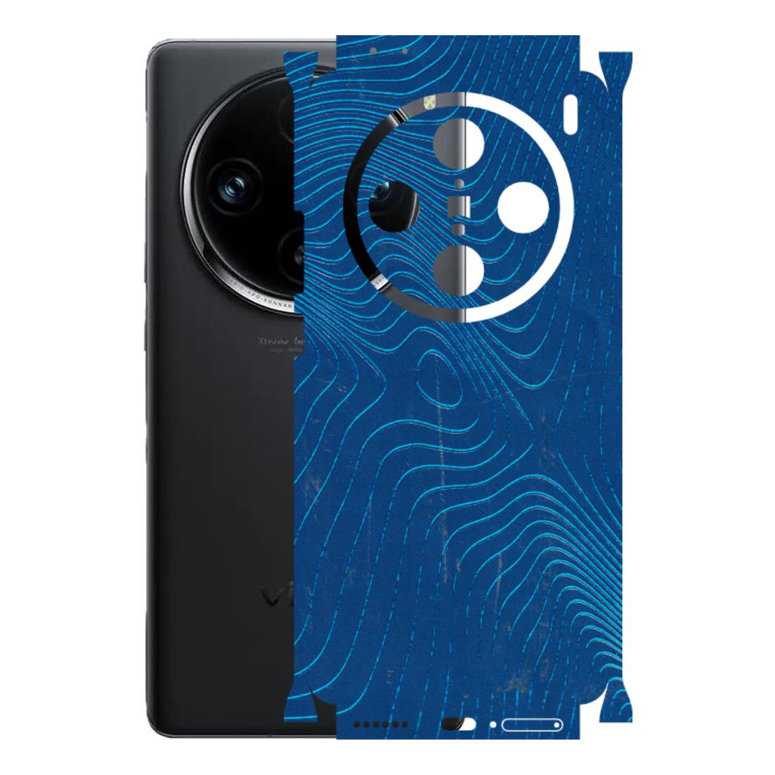 VIVO Z/V/X/T/U/S Series Phone Skins (All Models) - Abstract Blue Line Map - 3D Embossed Finish (L-272) Vivo X100 Pro