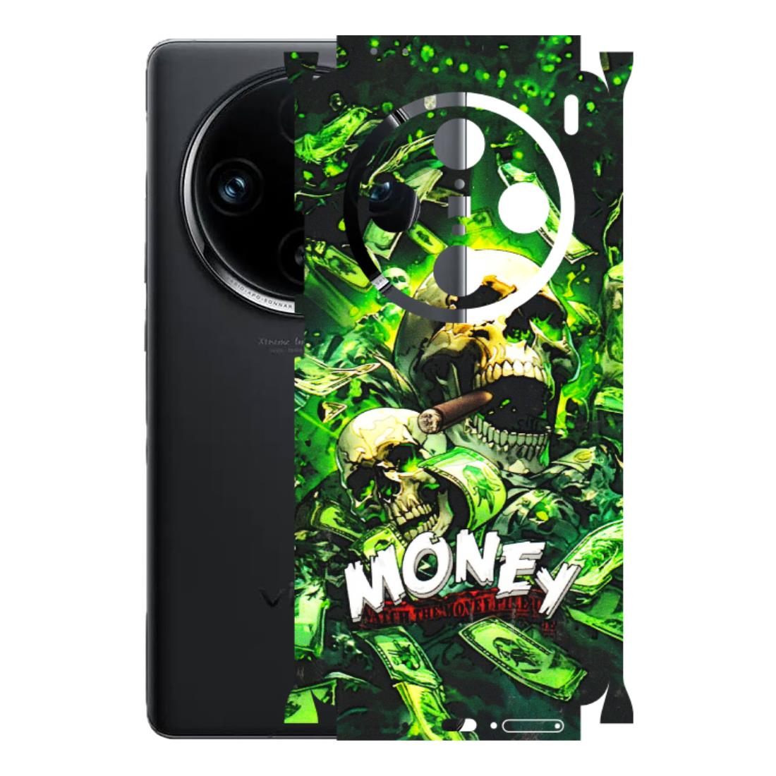VIVO Z/V/X/T/U/S Series Phone Skins (All Models) - Skull Money - 3D Embossed Finish (L-303) Vivo X100 Pro
