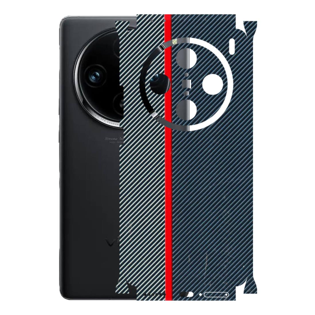 VIVO Z/V/X/T/U/S Series Phone Skins (All Models) - Blue Sober Lines - 3D Embossed Finish (L-305) Vivo X100 Pro