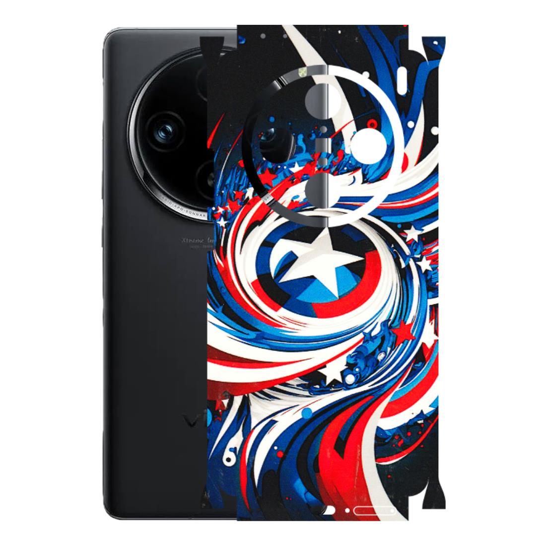 VIVO Z/V/X/T/U/S Series Phone Skins (All Models) - Captain America Logo - 3D Embossed Finish (L-307) Vivo X100 Pro