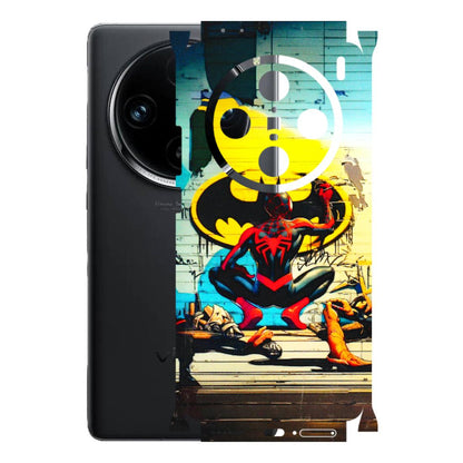 VIVO Z/V/X/T/U/S Series Phone Skins (All Models) - New Spiderman Bat Logo - 3D Embossed Finish (L-309) Vivo X100 Pro