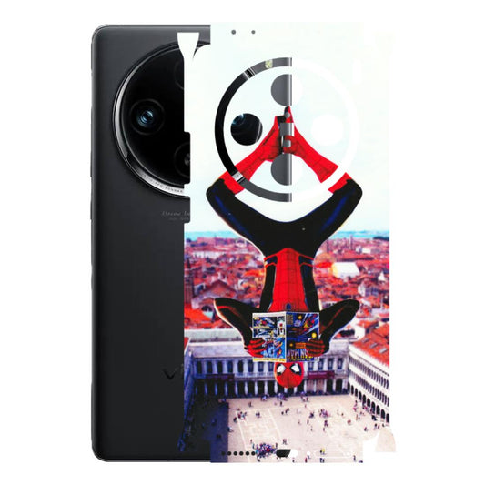 VIVO Z/V/X/T/U/S Series Phone Skins (All Models) - Spiderman Hanging - 3D Embossed Finish (L-53) Vivo X100 Pro