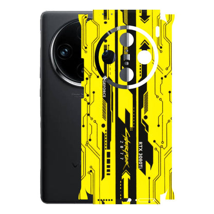 VIVO Z/V/X/T/U/S Series Phone Skins (All Models) - Yellow Cyberpunk - 3D Embossed Finish (L-93) Vivo X100 Pro