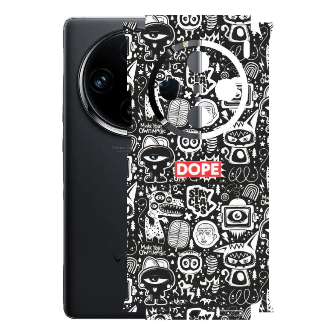 VIVO Z/V/X/T/U/S Series Phone Skins (All Models) - Dope Stay Classy Black Doodles - Matte Finish (M-126) Vivo X100 Pro