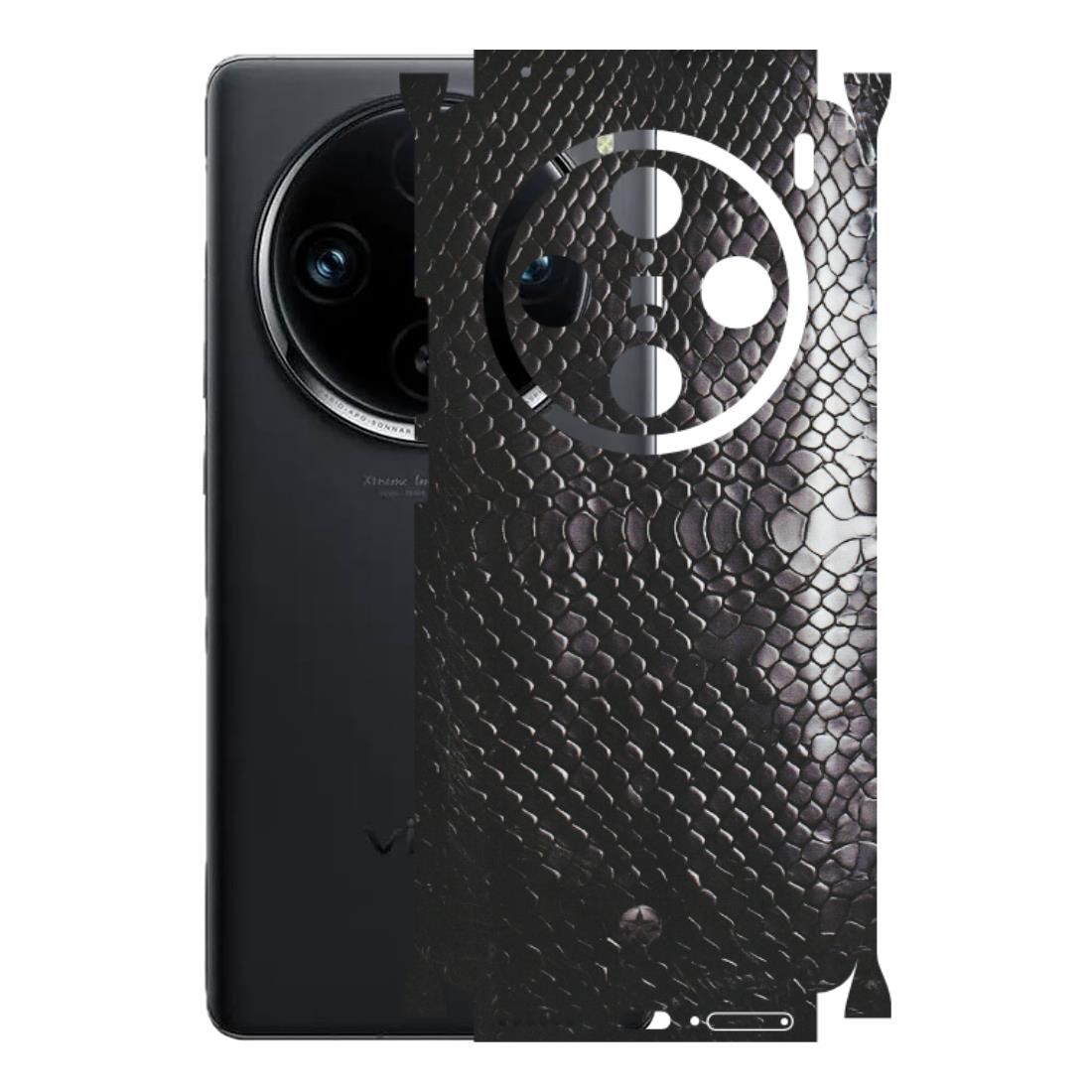 VIVO Z/V/X/T/U/S Series Phone Skins (All Models) - Black Snack Leather - Matte Finish (M-147) Vivo X100 Pro