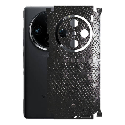 VIVO Z/V/X/T/U/S Series Phone Skins (All Models) - Black Snack Leather - Matte Finish (M-147) Vivo X100 Pro