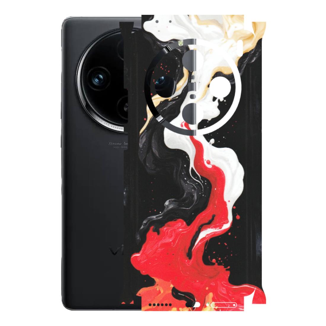 VIVO Z/V/X/T/U/S Series Phone Skins (All Models) - Black Red White Paint Splash Fusion - Matte Finish (M-56) Vivo X100 Pro