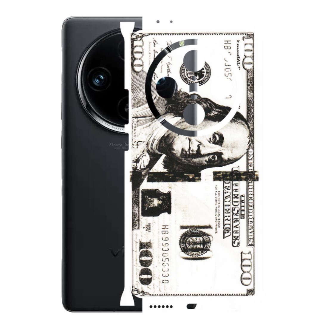 VIVO Z/V/X/T/U/S Series Phone Skins (All Models) - 100 Dollar Currency - Transparent Finish (T-01) Vivo X100 Pro