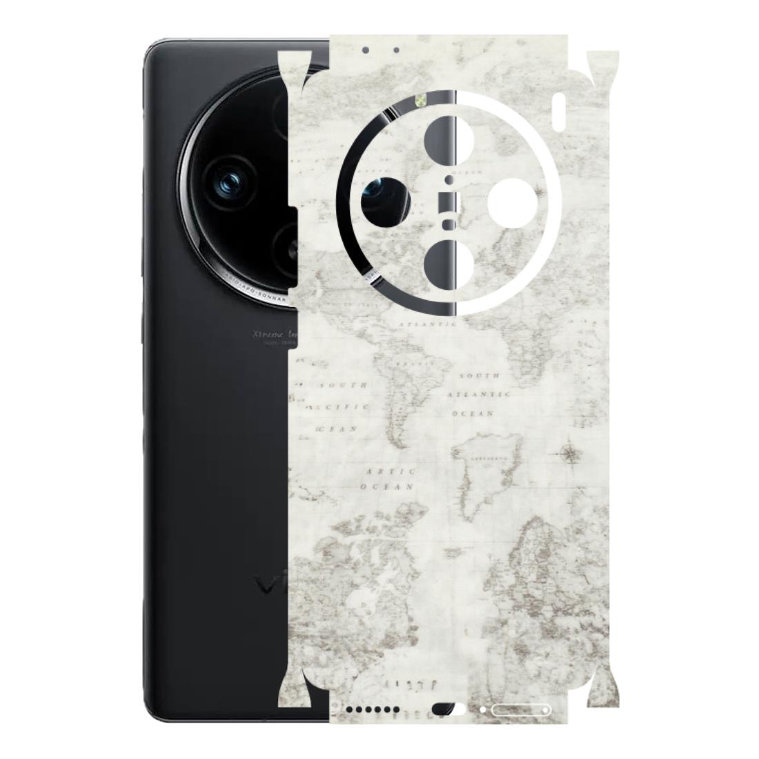 VIVO Z/V/X/T/U/S Series Phone Skins (All Models) - World Travel Map - Transparent Finish (T-04) Vivo X100 Pro