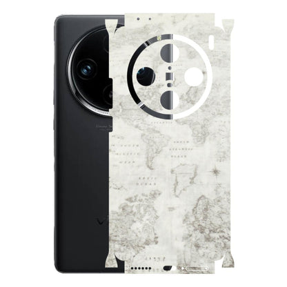 VIVO Z/V/X/T/U/S Series Phone Skins (All Models) - World Travel Map - Transparent Finish (T-04) Vivo X100 Pro