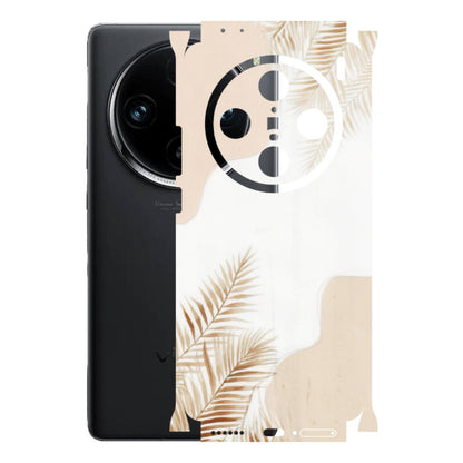VIVO Z/V/X/T/U/S Series Phone Skins (All Models) - Gold Petals Abstract - Transparent Finish (T-08) Vivo X100 Pro