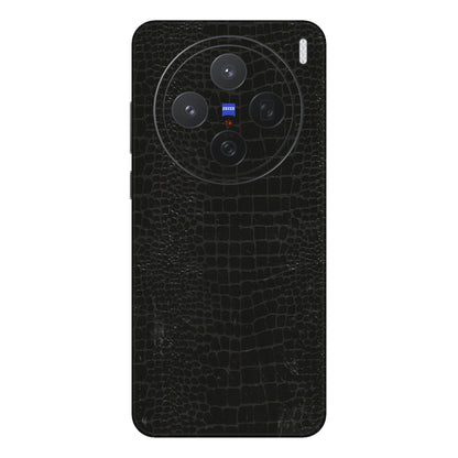 VIVO Z/V/X/T/U/S Series Phone Skins (All Models) - Snake Leather Black - 3D Embossed Finish (L-107) Vivo X200 (5G)