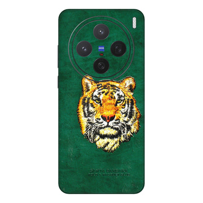 VIVO Z/V/X/T/U/S Series Phone Skins (All Models) - Leather Feel Tiger - 3D Embossed Finish (L-111) Vivo X200 (5G)