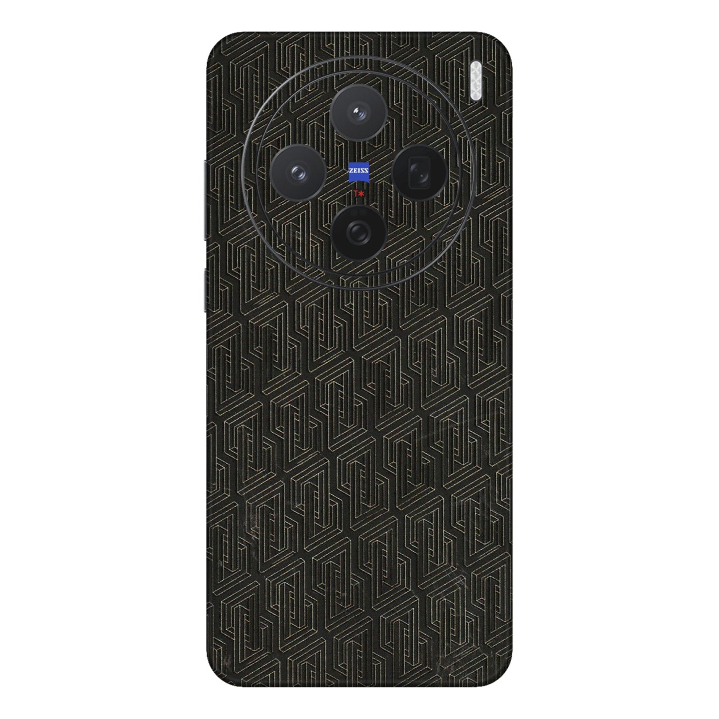 VIVO Z/V/X/T/U/S Series Phone Skins (All Models) - Black Abstract Pattern - 3D Embossed Finish (L-117) Vivo X200 (5G)