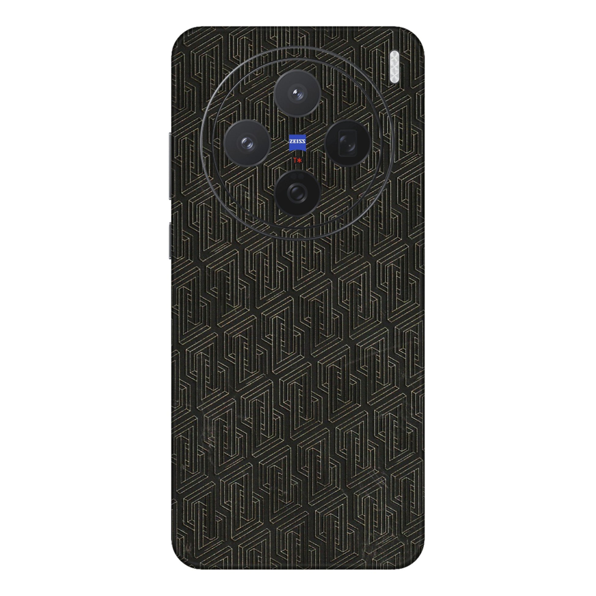 VIVO Z/V/X/T/U/S Series Phone Skins (All Models) - Black Abstract Pattern - 3D Embossed Finish (L-117) Vivo X200 (5G)