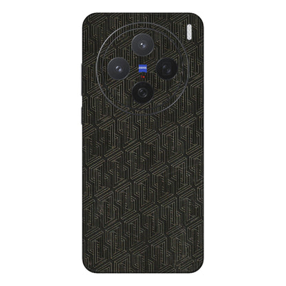 VIVO Z/V/X/T/U/S Series Phone Skins (All Models) - Black Abstract Pattern - 3D Embossed Finish (L-117) Vivo X200 (5G)