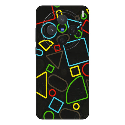 VIVO Z/V/X/T/U/S Series Phone Skins (All Models) - Black Shapes - 3D Embossed Finish (L-131) Vivo X200 (5G)