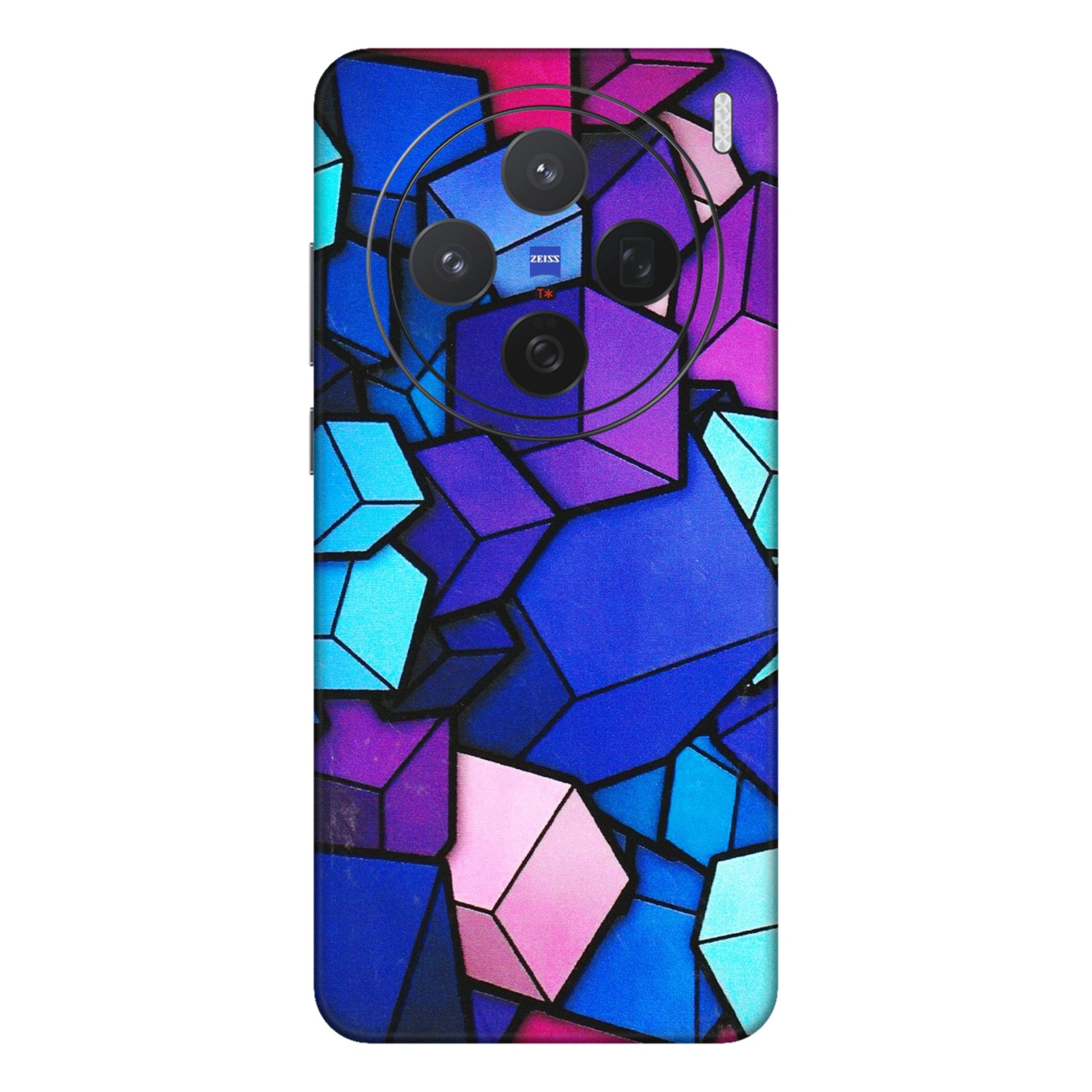 VIVO Z/V/X/T/U/S Series Phone Skins (All Models) - Cube Doodle - 3D Embossed Finish (L-141) Vivo X200 (5G)