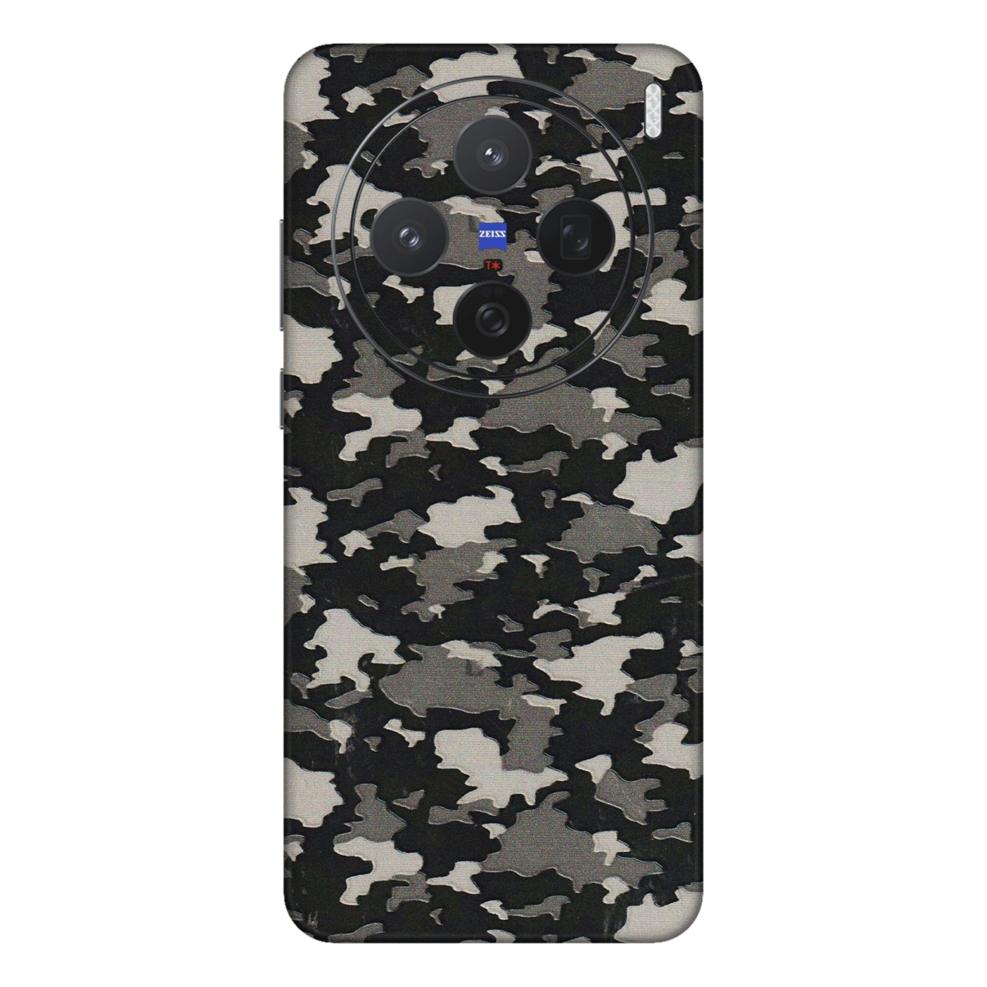 VIVO Z/V/X/T/U/S Series Phone Skins (All Models) - Black/Grey Camoflaunge - 3D Embossed Finish (L-142) Vivo X200 (5G)