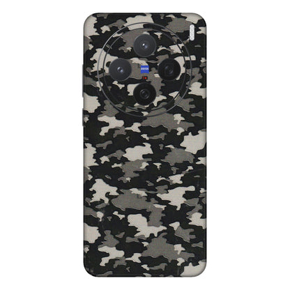 VIVO Z/V/X/T/U/S Series Phone Skins (All Models) - Black/Grey Camoflaunge - 3D Embossed Finish (L-142) Vivo X200 (5G)